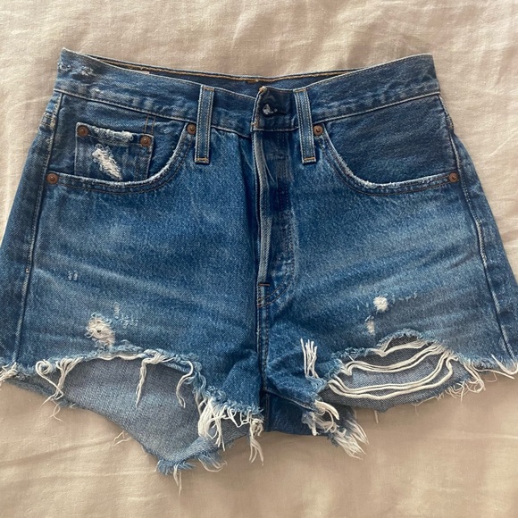 Levi’s 501 High Rise Denim Shorts size 25 - Picture 5 of 6